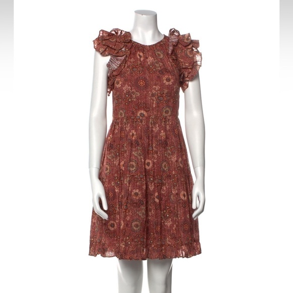 ULLA JOHNSON Boho Chic Cottagecore Floral Adele Mini Dress in Rosebud Size 6 NWT - Picture 5 of 10